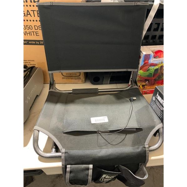 Timber Ridge Heated  Stadium Chair Portable Folding Canvas Bleacher Seat, Black  NO Battery