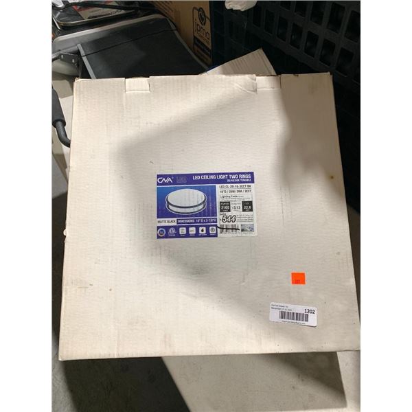 LED Ceiling Light Two Rings Matte Black 16"D x 3 7/8"H