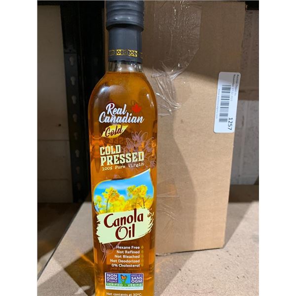 Real Canadian Gold Cold Pressed 100% Pure Virgin Canola Oil 6x500ml