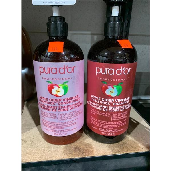 Pura D'or Professional Apple Cider Vinegar Thin2Thick Shampoo & Conditioner 709ml x 2