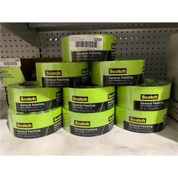 Lot of 9 rolls of scotch painters tape 48mmx55m