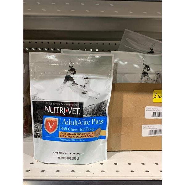 NutriVet soft chews for adult dogs, chicken flavor, lot of 6