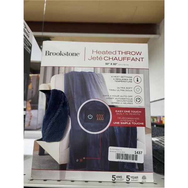 Brookstone Heated Throw 50"x60" Blue