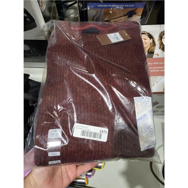 Denver Hayes XL Tall Burgundy Knit Sweater