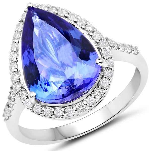 5.29ct Tanzanite 14K White Gold Ring