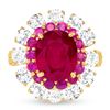 Image 1 : 6.24ct Oval Ruby & Diamond Ring