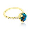 Image 2 : 1.16ct Natural Turquoise 14K Yellow Gold 1.8gm Ring