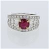 Image 2 : 1.48ct Piegon Blood Red Ruby 18K White Gold Ring