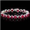 Image 1 : 14k Gold 40.00ct Ruby 1.50ct Diamond Bracelet