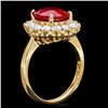 Image 2 : 14k Yellow Gold 4.70ct Ruby 1.20ct Diamond Ring