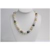 Image 1 : 10-12mm Golden South Sea and Tahitian Multi Color Round Necklace with Gold Clasp