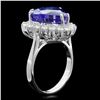 Image 2 : 18k Gold 10.00ct Tanzanite 1.10ct Diamond Ring