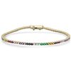 Image 1 : 2.12ct Natural Multi Color Gemstone 14K Yellow Gold Tennis Bracelet