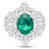 Image 1 : 2.38ct Oval Emerald & Diamond Ring