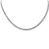 Image 1 : 2.05ct 14K White Gold Diamond & Blue Sapphire Cuban Necklace 16 " Long