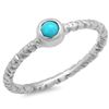 0.16ct Turquoise 14 K White  Gold Ring