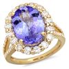 6.18ct Tanzanite 14 K Yellow Gold Ring