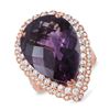 20.81ct Amethyst 14 K Rose Gold Ring