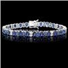 14k Gold 19ct Sapphire 1.35ct Diamond Bracelet
