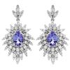2.92ct Tanzanite 14 K White Gold Earrings