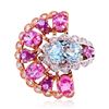 3.04ct Aqua 14K Rose/White Gold 12.7gm Ring