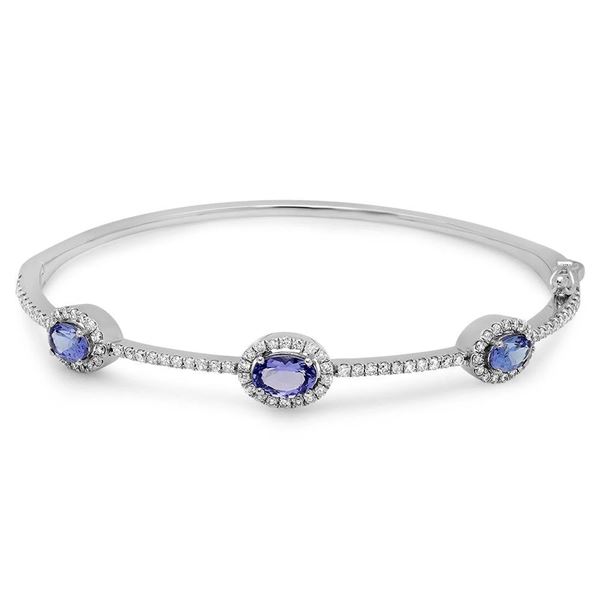 1.91ct Tanzanite 14 K White Gold Bangles