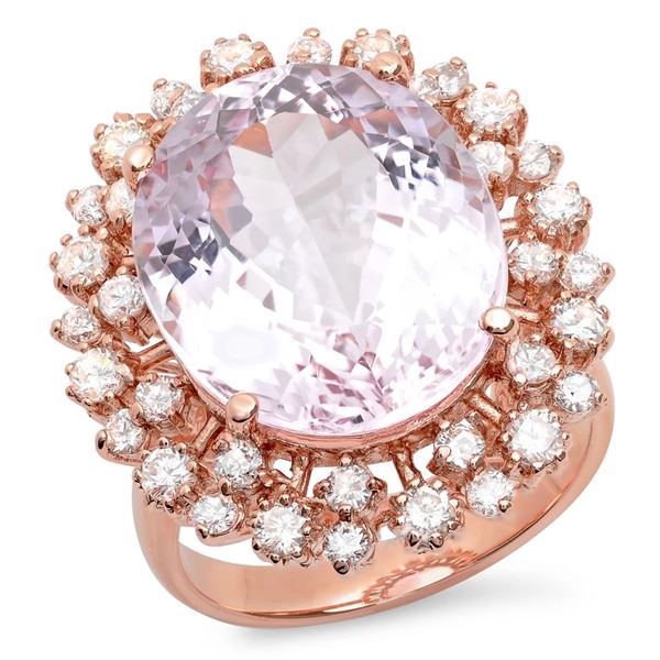 16.2ct Kunzite 14 K Rose Gold Ring