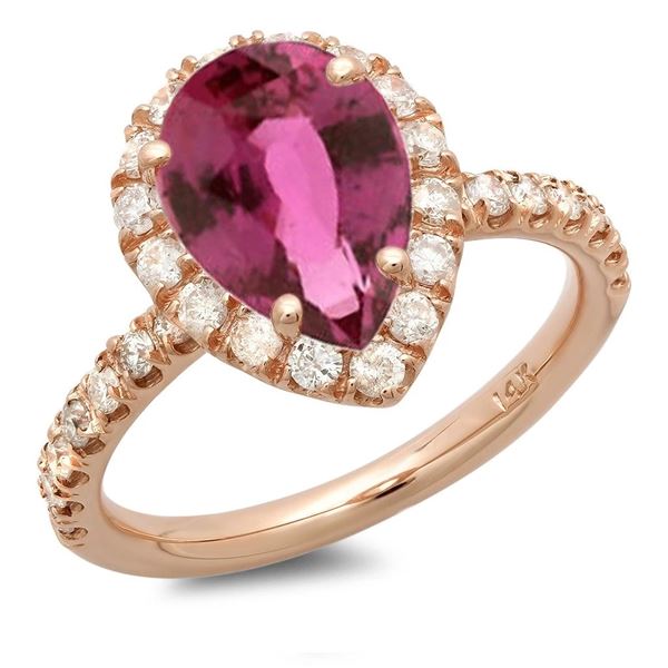 2.15ct Pink Sapphire 14 K Rose Gold Ring