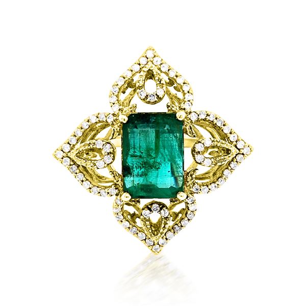 3.77ct Natural Emerald 14K White Gold 5.84gm Ring