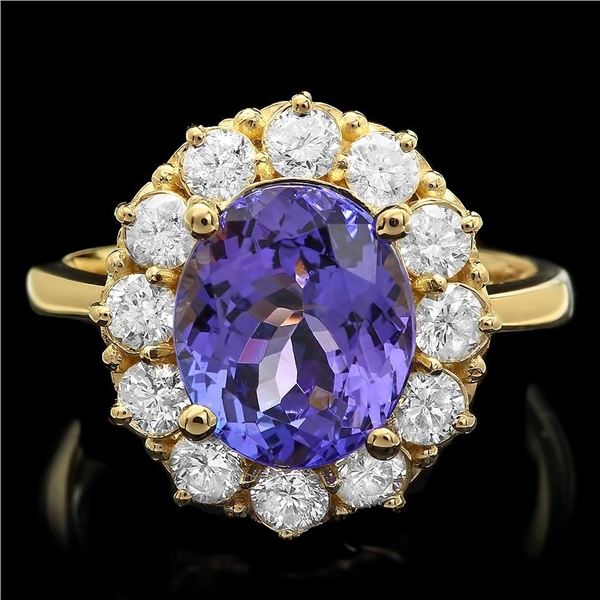 14k Gold 4.00ct Tanzanite 1.00ct Diamond Ring