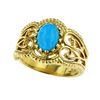 Image 1 : 1.21ct Turquoise 14 K Yellow  Gold Ring