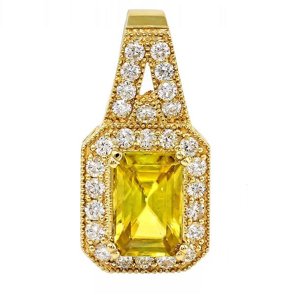 3.53ct Sphene 14 K Yellow Gold Pendant