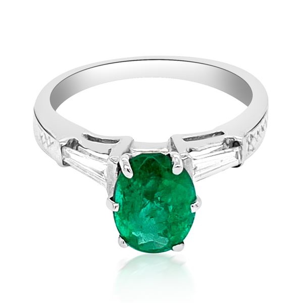 1.27ct Emerald 14K White Gold Ring