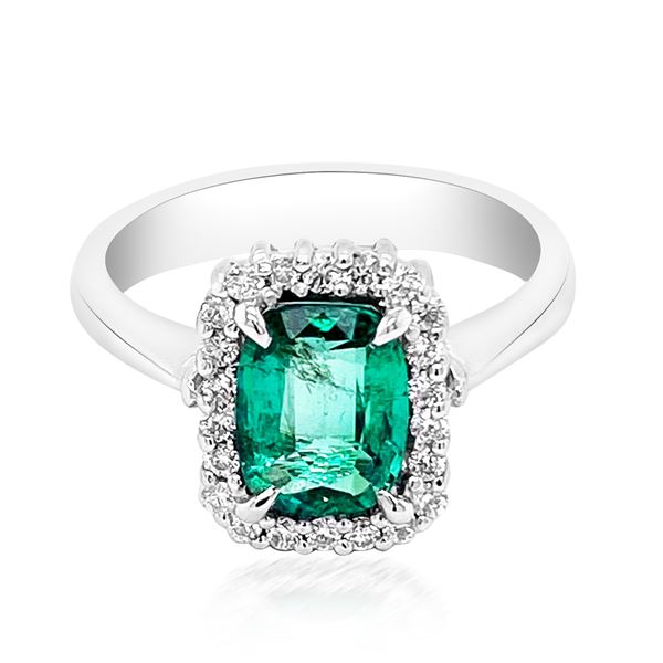 2ct Emerald 14K White Gold Ring