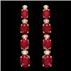 Image 1 : 14k Gold 8.00ct Ruby 0.30ct Diamond Earrings