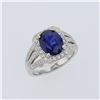 Image 1 : 3.16ct Royal Blue Ceylon Sapphire 18K White Gold Ring