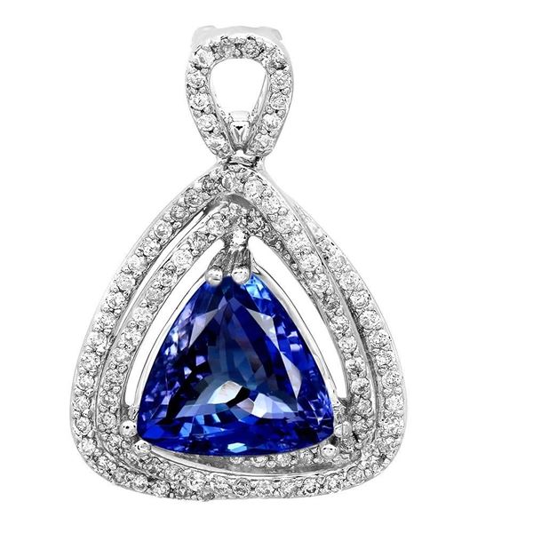 4.26ct Tanzanite 14 K White Gold Pendant