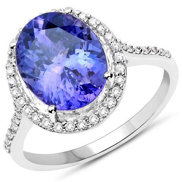 4.86ct Tanzanite 14K White Gold Ring