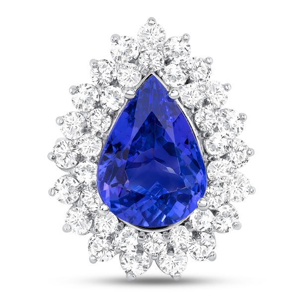 6.21ct Pear Tanzanite & Diamond Ring