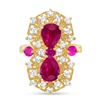 Image 1 : 3.48ct Pear Ruby & Diamond Ring