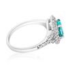 Image 2 : 0.99ct Natural PARAIBA TOURMALINE 14K White Gold 3.42gm Ring