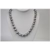 Image 1 : 11-13mm Tahitian Silver Drop Baroque Necklace with Gold Clasp