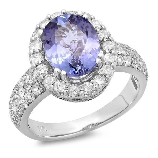 2.86ct Tanzanite 14 K White Gold Ring