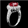 Image 2 : 14k White Gold 4.00ct Ruby 1.00ct Diamond Ring