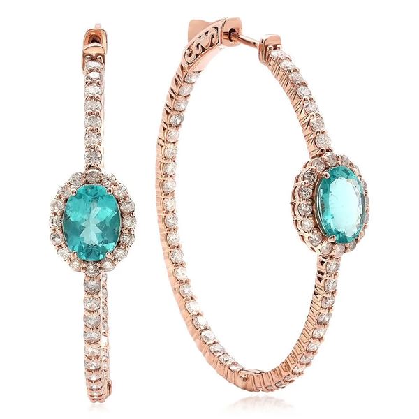 2.16ct Apatite 14 K Rose  Gold Earrings