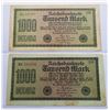 Image 1 : #130 1923 WEIMAR REPUBLIC GERMAN 1000 MARK NOTES