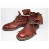 Image 2 : #161 1940'S MILITARY LEATHER BROWN BOOTS FOOTWEAR