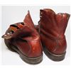 Image 3 : #161 1940'S MILITARY LEATHER BROWN BOOTS FOOTWEAR