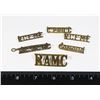 Image 1 : #354 WW1 WW2 LOT OF 6 SHOULDER TITLES RAMC