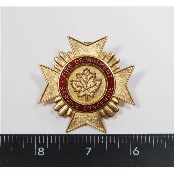 #422 CANADIAN FIRE DEPARTMENT BADGE MAKER MARKED